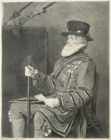 【艺术的五十年特辑版】 1900年铜版画 照相凹版《查尔斯·蒙塔古的画像》- 出自 约翰·艾佛雷特·米莱 作品
