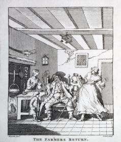 1824年 铜版画 雕刻凹版《THE FARMERS RETURN》- 英国画家 威廉·荷加斯（William Hogarth）作品