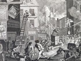 1824年 铜版画 雕刻凹版《THE TIMES_1》- 英国画家 威廉·荷加斯（William Hogarth）作品