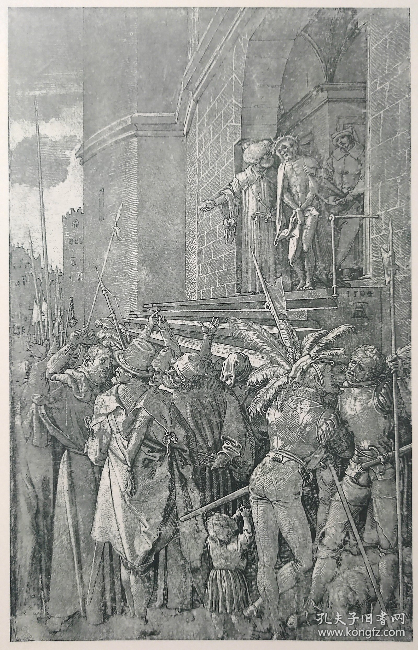 【丢勒】1896年 珂罗版 版画《CHRISTUS WIRD DEM VOLKE GEZEIGT》 纸张36.5×29厘米
