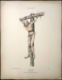 【丢勒】1896年 珂罗版 版画《Les deux larrons》 纸张36.5×29厘米