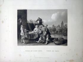 1871年 钢版画 雕刻凹版《房客和家人，TENIERS AND FAMILY》