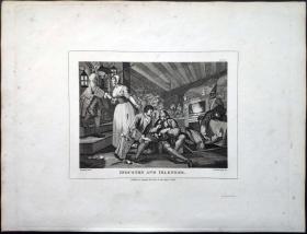 1824年 铜版画 雕刻凹版《勤劳与懒惰_9 ，INDUSTRY AND IDLENESS》- 英国画家 威廉·荷加斯（William Hogarth）作品
