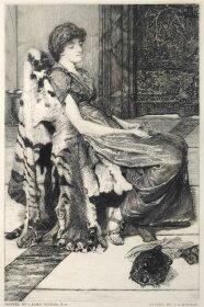 1880年 蚀刻版画《安静的宠物，QUIET PETS》英国艺术家 劳伦斯·阿尔玛·达德玛 的作品