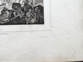 1824年 铜版画 雕刻凹版《THE TIMES_1》- 英国画家 威廉·荷加斯（William Hogarth）作品