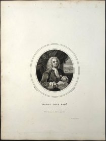 1824年 铜版画 雕刻凹版《DANIEL LOCK ESQR》-  英国画家 威廉·荷加斯（William Hogarth）作品