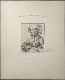 1896年 珂罗版 版画《HALF FIGURE OF A WIFE》 纸张36.5×29厘米