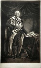 【限量300】1922年美柔汀铜版画 照相凹版《英国政客_亨利·邓达斯 Henry Dundas, 1st Viscount Melville》-弗朗茨·汉恩斯坦 纸张49x35厘米