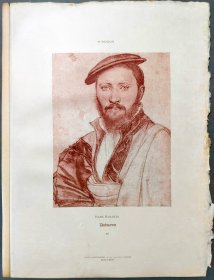 1885年  石版画《UNKNOWN》 源自 德国画家 汉斯·荷尔拜因（HANS HOLBEIN）作品、 弗朗茨·汉恩斯坦印制、德国吉满纸业手工纸印制、纸张47*34厘米