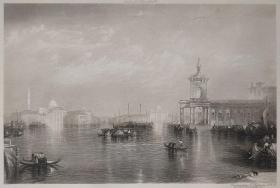 【艺术的五十年特辑版】1900年 钢版画《威尼斯海关大楼，VENICE-THE DOGANA》