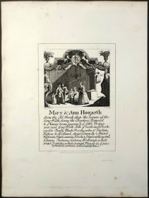 1824年 铜版画 雕刻凹版《 玛丽·霍加斯 和 安·霍加斯 MARY & ANN HOGARTH》- 出自 英国画家 威廉·荷加斯（William Hogarth）作品