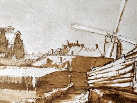 【维米尔】1896年 珂罗版 版画《VUE DE WESTERKERK》 纸张36.5×29厘米