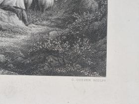 1872年 钢版画 雕刻凹版《THE MOUNTAIN-SHEPHERD》