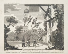 1824年 铜版画 雕刻凹版《THE WHIGHING HOUSE》 -出自 英国艺术家 威廉·荷加斯(William Hogarth)作品，雕刻：托马斯·库克