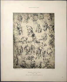 【耶罗尼米斯·博斯】1896年 珂罗版 版画《KRUPPEL,BETTLER UND BETTELMUSIKANTEN》 纸张36.5×29厘米