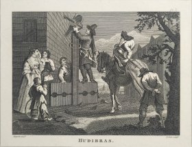 1824年 铜版画 雕刻凹版《HUDIBRAS，胡迪布拉斯_10》-  英国画家 威廉·荷加斯（William Hogarth）作品