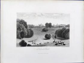 1844年 钢版画 雕刻凹版《克诺尔公园,KNONLE PARK》