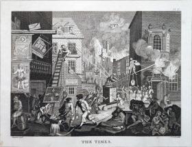 1824年 铜版画 雕刻凹版《THE TIMES_1》- 英国画家 威廉·荷加斯（William Hogarth）作品