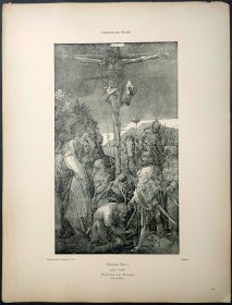【丢勒】1896年 珂罗版 版画《CHRISTUS AM KREUZE》 纸张36.5×29厘米