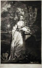 【限量300】1922年美柔汀铜版画 照相凹版《玛丽·伊莎贝拉,拉特兰郡公爵夫人 Mary Isabella, Duchess of Rutland》-弗朗茨·汉恩斯坦 纸张49x35厘米