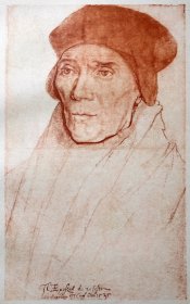 1885年 德家 石版画《JOHN FISHER BISHOP OF ROCHESTER》原作 德国画家 汉斯·荷尔拜因（HANS HOLBEIN）作品、弗朗茨·汉恩斯坦印制、手工纸、纸张47*34厘米