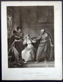 1834年  钢版画 雕刻凹版《彼得否认，PETER DENYING CHRISRI》
