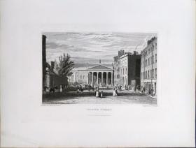 1844年 钢版画 雕刻凹版《大学街，COLLEGE STREET》