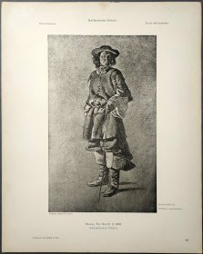 1896年 珂罗版 版画《HOLLANDISCHER OFFICIER》 纸张36.5×29厘米