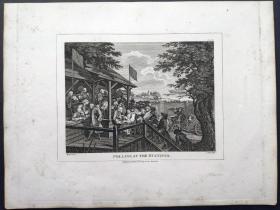 1824年 铜版画 雕刻凹版《选举_3，ELECTION》- 英国画家 威廉·荷加斯（William Hogarth）作品