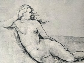 【汉斯·巴尔东·格里恩】1896年 珂罗版 版画《LEIGENDE NYMPHE》 纸张36.5×29厘米