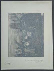 【附资料页】1900年 大幅面德国铜版画 照相凹版《布雷达的投降,DIE NBERGABE VON BREDA》-西班牙画家 迭戈·委拉斯开兹（DIEGO VELASQUEZ Y SILVA）作品、纸张50.5x38.5厘米