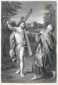 1840年 钢版画  雕刻凹版《Christ appearing to St.Peter》