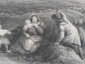 1872年 钢版画 雕刻凹版《THE MOUNTAIN-SHEPHERD》