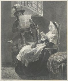 1872年 钢版画 雕刻凹版《MARIE ANTOINETTE LISTENING TO THE ACT OF ACCUSATION》