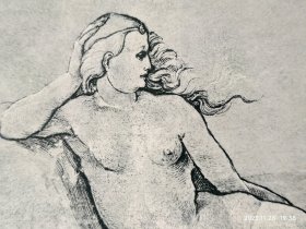 【汉斯·巴尔东·格里恩】1896年 珂罗版 版画《LEIGENDE NYMPHE》 纸张36.5×29厘米