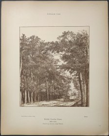 【亨德里克·科内利兹·弗鲁姆】1896年 珂罗版 版画《Chemin dans un bois》 纸张36.5×29厘米