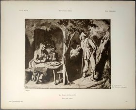 【扬·斯丁】1896年 珂罗版 版画《UNTER DER LAUBE》 纸张36.5×29厘米