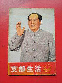 封面带毛主席像样板戏画刊《支部生活》第28期 内含红灯记、知取威虎山、红色娘子军、沙家浜。1970年8月初版.