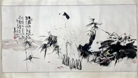 H243·王西京·2001年辛巳年·人物画·李清照·68*136厘米四尺整张