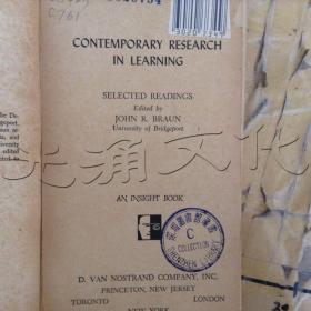 CONTEMPORARY RESEARCH IN LEARNING