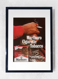 （包老孤品） 万宝路 1984年德文原版老广告海报页挂画 带铝合金相框（约26X38cm） 家居装饰画烟盒收藏饰品
