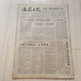 安徽日报1965年11 8共两版生日报 配高档礼盒