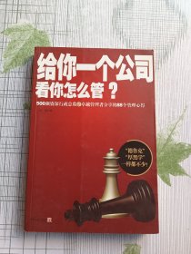 给你一个公司看你怎么管？