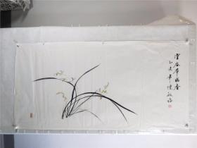 B16972号国画写意花卉兰花 空谷布幽兰 137×68cm 作者：陈敏