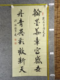 B17869号书法 翰墨华章写盛世 丹青异彩欢新天 100×50cm 作者：沈继银