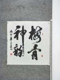 B12040号书法 梅骨神韵 70×70cm 作者：王有章 中国老年书画学会会员