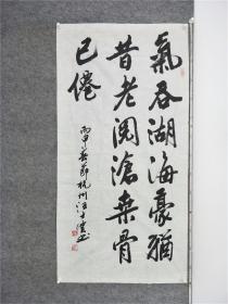 B12094号书法 气吞湖海豪犹昔 老阅沧桑骨已仙 138×68cm 作者：汪士云