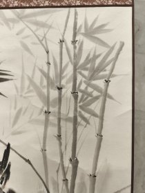 2359号卷轴国画写意花鸟 竹石小雀 画心66×40cm 作者：柳子谷 (1901—1986) 又名习斌，号怀玉山人。清光绪二十七年(1901)12月7日生于江西省玉山县下镇柳村塘尾地方。是我国著名的国画艺术家、美术教育家；与名画家徐悲鸿、张书旃结为知交，有“金陵三画家”、“金陵三杰”之誉称。（唐云藏）