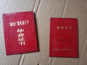 1977年长沙市七二一电子技术工人大学结业证书、1982年湖南广播电视大学 毕业证书