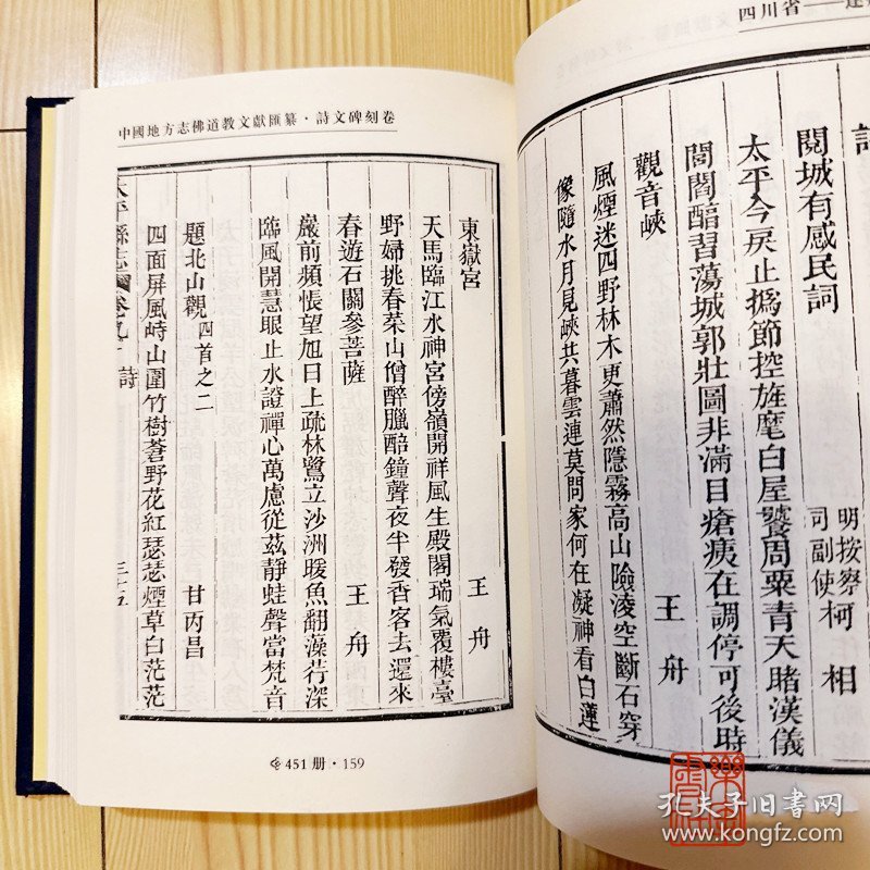 中国地方志佛道教文献汇纂 诗文碑刻卷（32开精装 全498册 原箱装）
